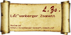 Lövenberger Zsanett névjegykártya